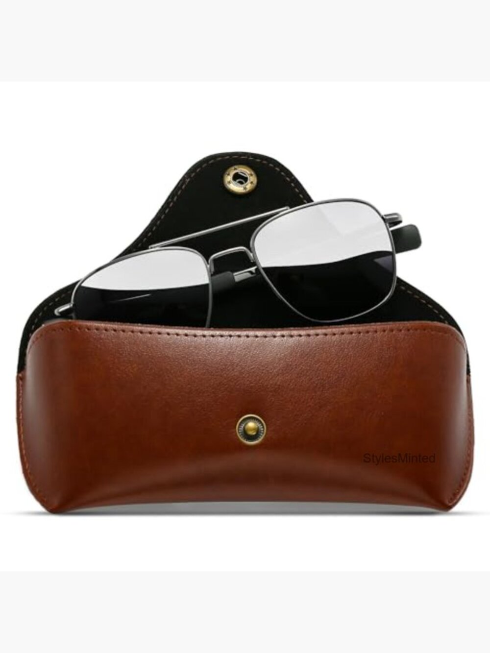 Real Glass Lens Military Aviator Sunglasses with Spring Hinge - Picture 2 of 7
